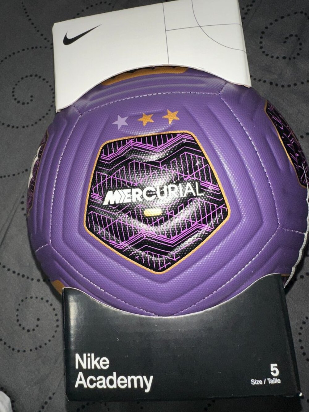 NIKE MERCURIAL 93 KY ACADEMY PURPLE BLACK GOLD SOCCER MATCH BALL NEW SIZE 5 NWB